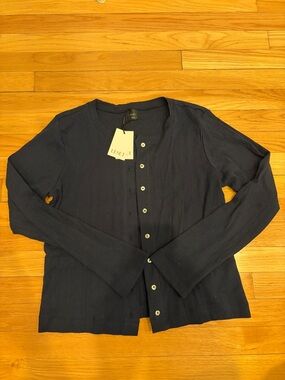 LESET Midnight navy Pointelle Cardigan